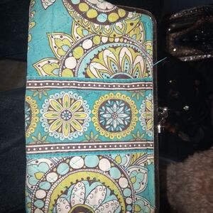 Floral Patterned Wallet - Teal and Yellow 15 Each
